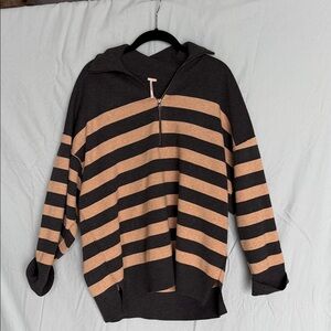 Striped Black and Tan Men's Sweater